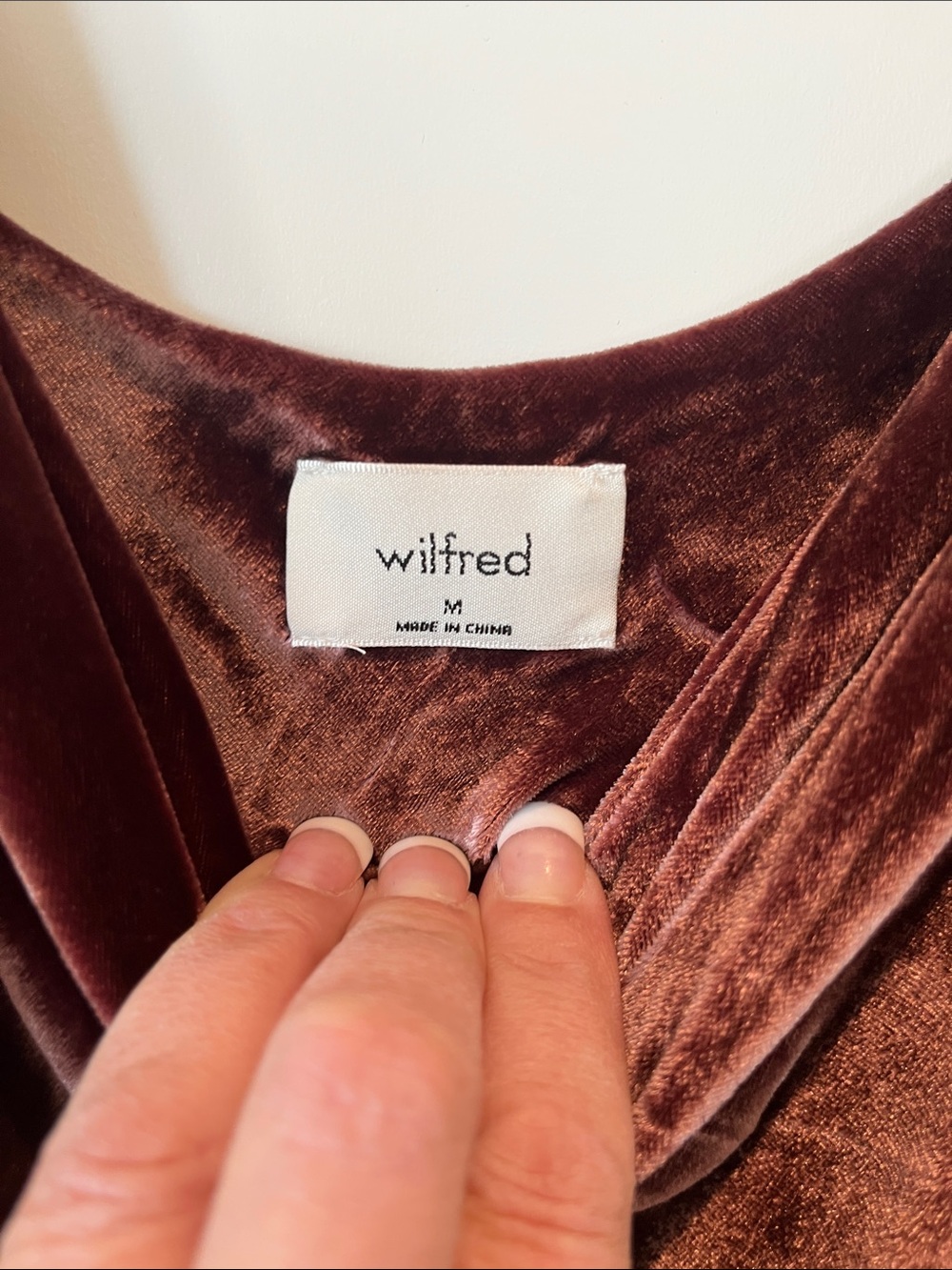 Wilfred Velvet Slip Dress in Soft Rust - Picture 2 of 7